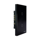 Interruptor Inteligente Touch 2.5D Wifi+BLE 2 Botoes 4x2 - Preto
